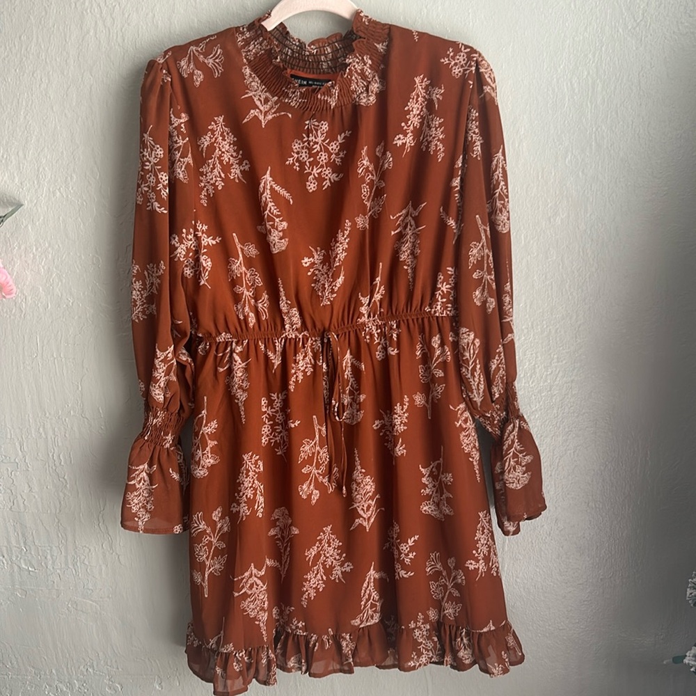 Woman’s size L copper brown chiffon dress (shein)